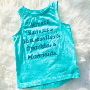 Cat & Jack girls 2T turquoise Graphic tank top